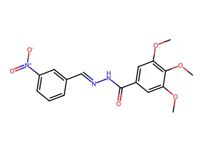 3,4,5-trimethoxy-N-[(3-nitrophenyl)methylideneamino]benzamide structure