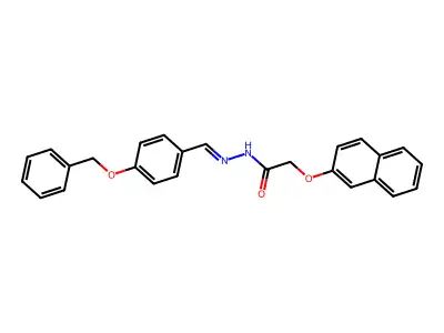 2-naphthalen-2-yloxy-N-[(4-phenylmethoxyphenyl)methylideneamino]acetamide structure