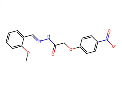 N-[(2-methoxyphenyl)methylideneamino]-2-(4-nitrophenoxy)acetamide structure