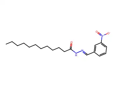 N-[(3-nitrophenyl)methylideneamino]dodecanamide structure