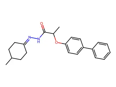 2-((1,1'-Biphenyl)-4-yloxy)-N'-(4-methylcyclohexylidene)propanohydrazide structure