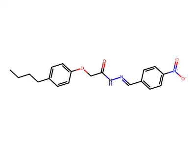 2-(4-butylphenoxy)-N-[(4-nitrophenyl)methylideneamino]acetamide structure