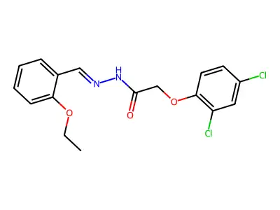 2-(2,4-dichlorophenoxy)-N-[(2-ethoxyphenyl)methylideneamino]acetamide structure