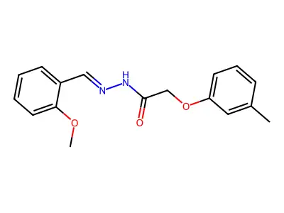 N-[(2-methoxyphenyl)methylideneamino]-2-(3-methylphenoxy)acetamide structure