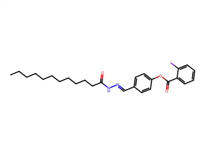 [4-[(Dodecanoylhydrazinylidene)methyl]phenyl] 2-iodobenzoate structure