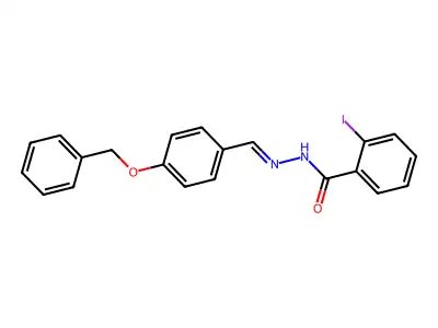 2-iodo-N-[(4-phenylmethoxyphenyl)methylideneamino]benzamide structure