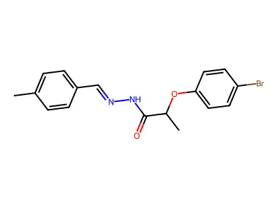 2-(4-bromophenoxy)-N-[(4-methylphenyl)methylideneamino]propanamide structure