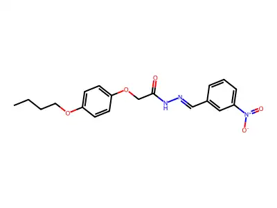 2-(4-butoxyphenoxy)-N-[(3-nitrophenyl)methylideneamino]acetamide structure
