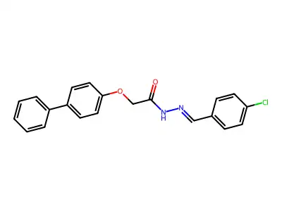 N-[(4-chlorophenyl)methylideneamino]-2-(4-phenylphenoxy)acetamide structure