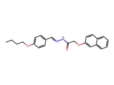N-[(4-butoxyphenyl)methylideneamino]-2-naphthalen-2-yloxyacetamide structure