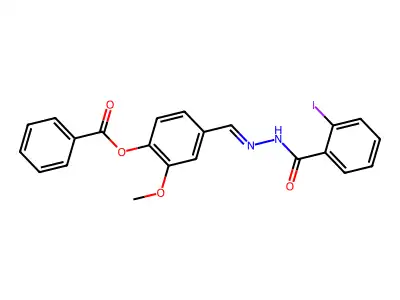 [4-[[(2-Iodobenzoyl)hydrazinylidene]methyl]-2-methoxyphenyl] benzoate structure
