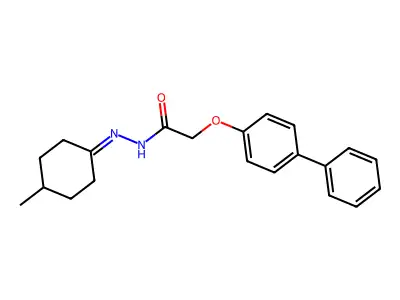 2-((1,1'-Biphenyl)-4-yloxy)-N'-(4-methylcyclohexylidene)acetohydrazide structure