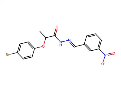 2-(4-bromophenoxy)-N-[(3-nitrophenyl)methylideneamino]propanamide structure
