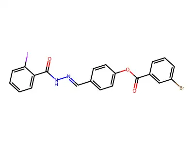 [4-[[(2-Iodobenzoyl)hydrazinylidene]methyl]phenyl] 3-bromobenzoate structure