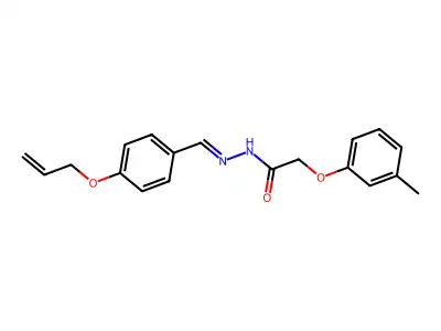 2-(3-methylphenoxy)-N-[(4-prop-2-enoxyphenyl)methylideneamino]acetamide structure