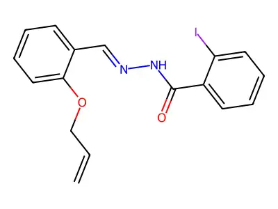 2-iodo-N-[(2-prop-2-enoxyphenyl)methylideneamino]benzamide structure