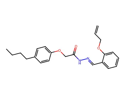 2-(4-butylphenoxy)-N-[(2-prop-2-enoxyphenyl)methylideneamino]acetamide structure