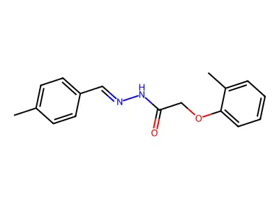 2-(2-methylphenoxy)-N-[(4-methylphenyl)methylideneamino]acetamide structure