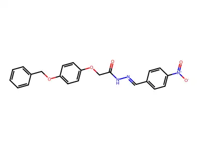 N-[(4-nitrophenyl)methylideneamino]-2-(4-phenylmethoxyphenoxy)acetamide structure