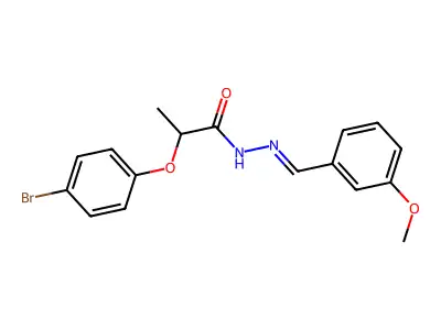 2-(4-bromophenoxy)-N-[(3-methoxyphenyl)methylideneamino]propanamide structure
