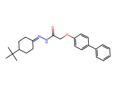 2-((1,1'-Biphenyl)-4-yloxy)-N'-(4-tert-butylcyclohexylidene)acetohydrazide structure