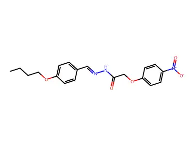 N-[(4-butoxyphenyl)methylideneamino]-2-(4-nitrophenoxy)acetamide structure