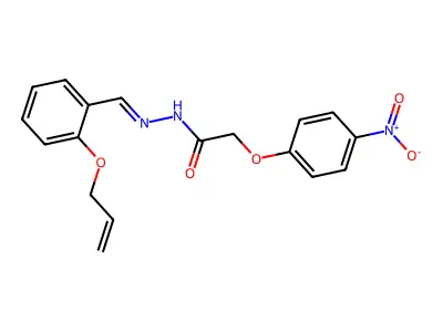 2-(4-nitrophenoxy)-N-[(2-prop-2-enoxyphenyl)methylideneamino]acetamide structure