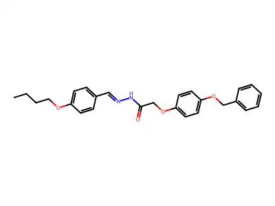 N-[(4-butoxyphenyl)methylideneamino]-2-(4-phenylmethoxyphenoxy)acetamide structure