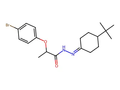 2-(4-Bromophenoxy)-N'-(4-tert-butylcyclohexylidene)propanohydrazide structure