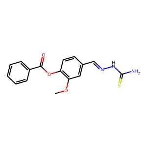 4-(2-(Aminocarbothioyl)carbohydrazonoyl)-2-methoxyphenyl benzoate structure