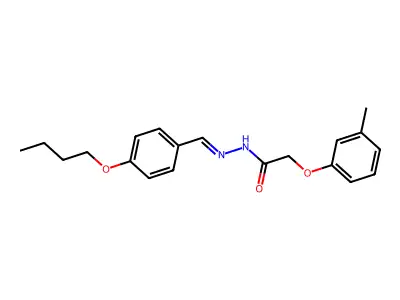 N-[(4-butoxyphenyl)methylideneamino]-2-(3-methylphenoxy)acetamide structure