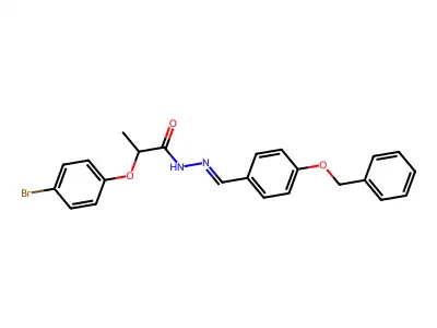 2-(4-bromophenoxy)-N-[(4-phenylmethoxyphenyl)methylideneamino]propanamide structure