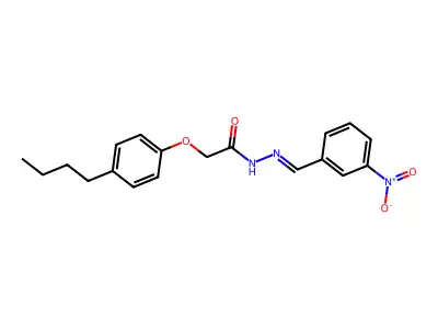 2-(4-butylphenoxy)-N-[(3-nitrophenyl)methylideneamino]acetamide structure