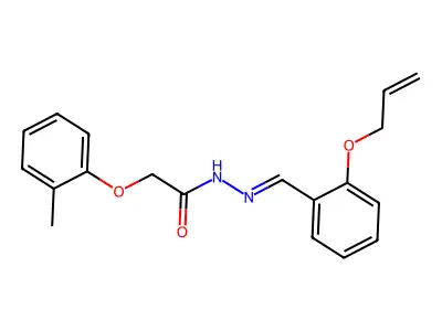 2-(2-methylphenoxy)-N-[(2-prop-2-enoxyphenyl)methylideneamino]acetamide structure