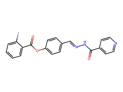 [4-[(Pyridine-4-carbonylhydrazinylidene)methyl]phenyl] 2-iodobenzoate structure