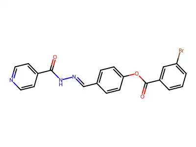 [4-[(Pyridine-4-carbonylhydrazinylidene)methyl]phenyl] 3-bromobenzoate structure