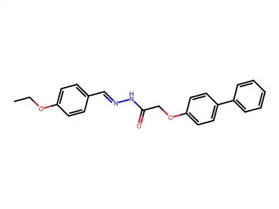 N-[(4-ethoxyphenyl)methylideneamino]-2-(4-phenylphenoxy)acetamide structure