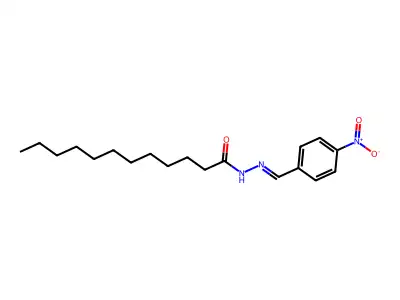 N-[(4-nitrophenyl)methylideneamino]dodecanamide structure