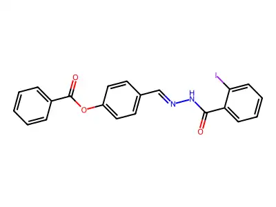 [4-[[(2-Iodobenzoyl)hydrazinylidene]methyl]phenyl] benzoate structure