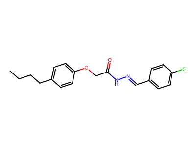 2-(4-butylphenoxy)-N-[(4-chlorophenyl)methylideneamino]acetamide structure