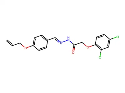 2-(2,4-dichlorophenoxy)-N-[(4-prop-2-enoxyphenyl)methylideneamino]acetamide structure