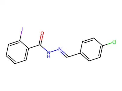 N-[(4-chlorophenyl)methylideneamino]-2-iodobenzamide structure