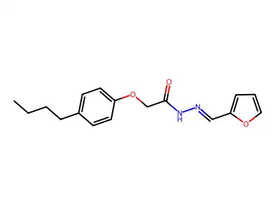 2-(4-butylphenoxy)-N-(furan-2-ylmethylideneamino)acetamide structure