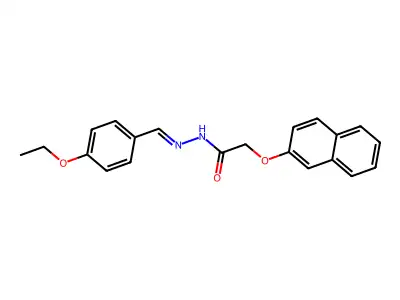 N-[(4-ethoxyphenyl)methylideneamino]-2-naphthalen-2-yloxyacetamide structure