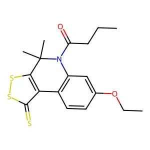 1-(7-Ethoxy-4,4-dimethyl-1-sulfanylidenedithiolo[3,4-c]quinolin-5-yl)butan-1-one structure