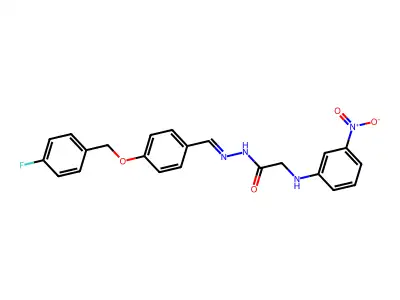 N'-(4-((4-Fluorobenzyl)oxy)benzylidene)-2-((3-nitrophenyl)amino)acetohydrazide structure