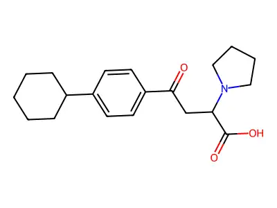 4-(4-Cyclohexylphenyl)-4-oxo-2-(1-pyrrolidinyl)butanoic acid structure