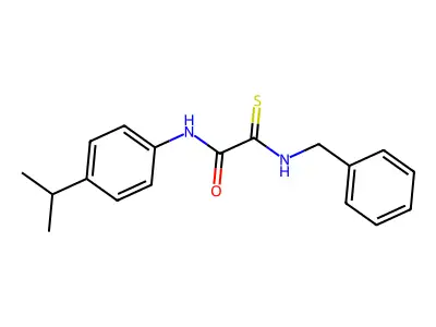 2-(benzylamino)-N-(4-isopropylphenyl)-2-thioxoacetamide structure