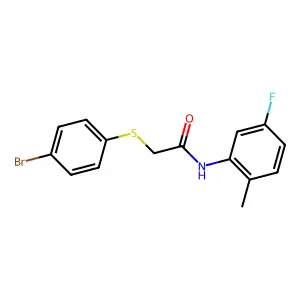 2-[(4-bromophenyl)sulfanyl]-N-(5-fluoro-2-methylphenyl)acetamide structure