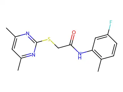 2-((4,6-Dimethyl-2-pyrimidinyl)thio)-N-(5-fluoro-2-methylphenyl)acetamide structure